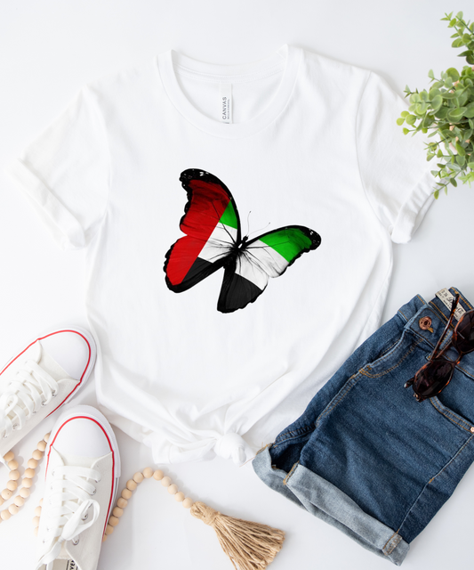 Custom Printed T-Shirt – UAE Butterfly 🇦🇪