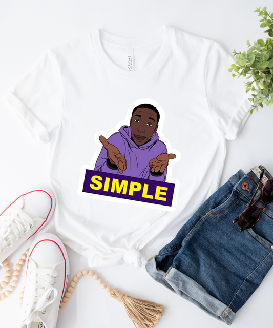 Custom Printed T-Shirt – Khaby Lame "Simple"😂